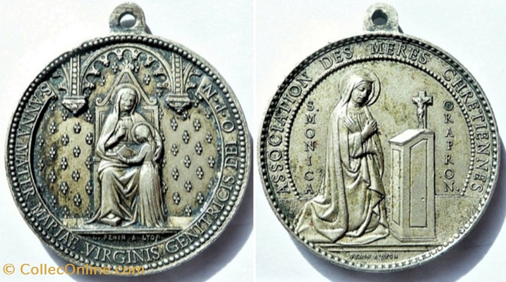 patrimoine religieux oeuvres charite association des meres catholiques medaillion par l penin ca 1868