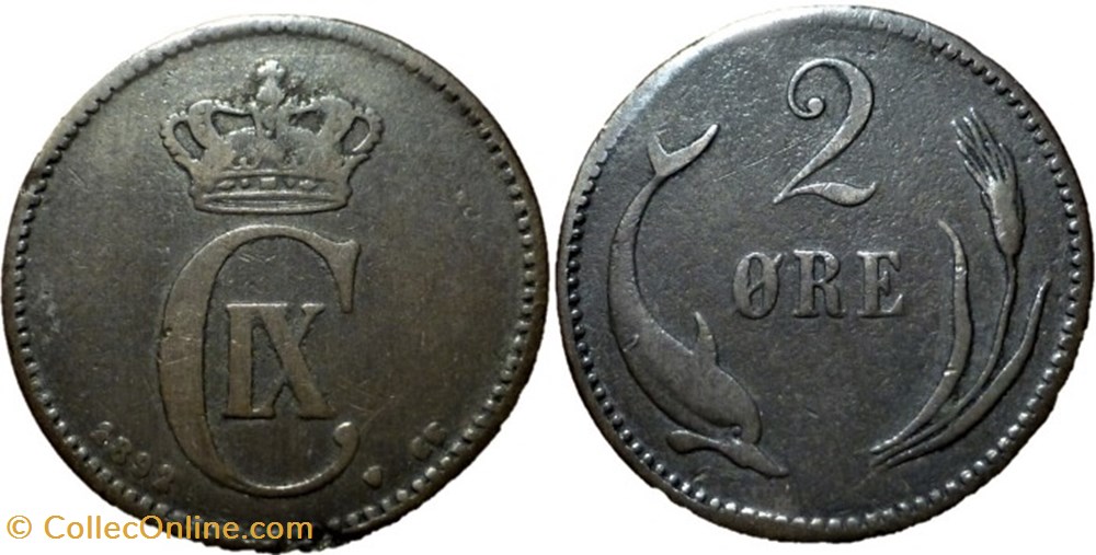 monnaies monde danemark christian ix denmark 2 re 1892