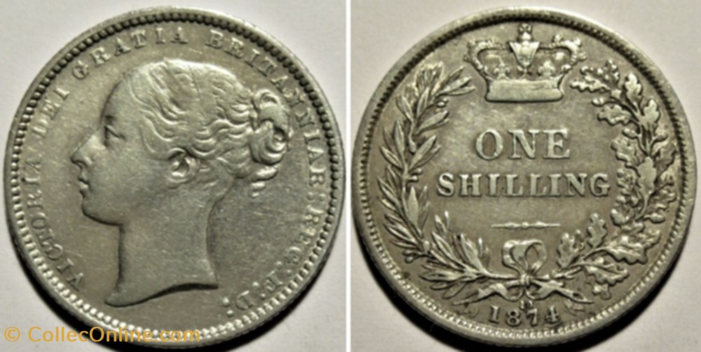 Victoria - 1 Shilling 1874 - Kingdom of Great Britain monnaies monde royaume uni victoria 1 shilling 1874 kingdom of great britain