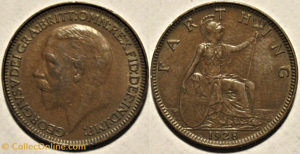 George V - Farthing 1928 - Great Britain monnaies monde royaume uni george v farthing 1928 great britain