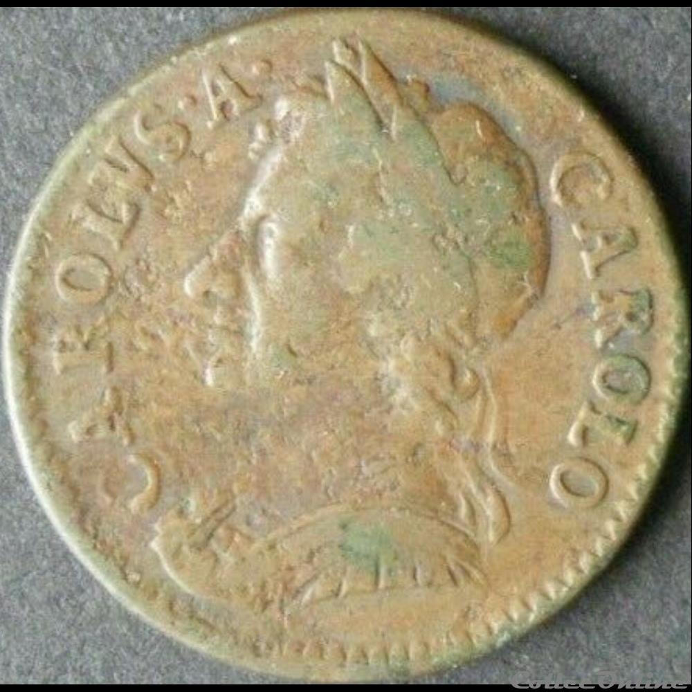 Charles II - Farthing 1672 Kingdom of England 3 monnaies europe medievale royaume angleterre charles ii farthing 1672 kingdom of england