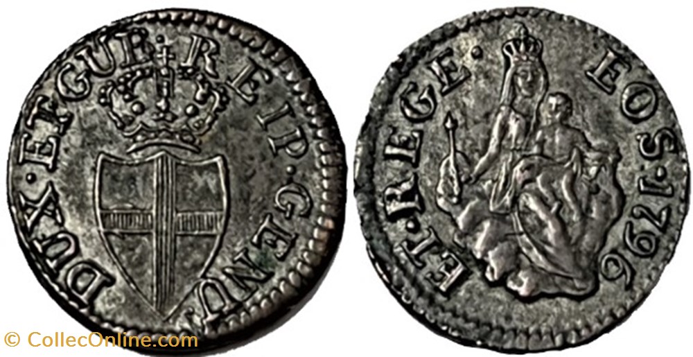 monnaies europe medievale republique genes 1796 repubblica di genova 8 denari