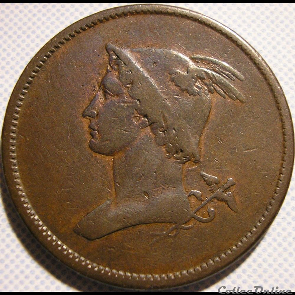1809-1810 Mercury HalfPenny - Walthamstow Cie, Essex monnaie monde royaume uni 1809 1810 mercury halfpenny walthamstow cie essex
