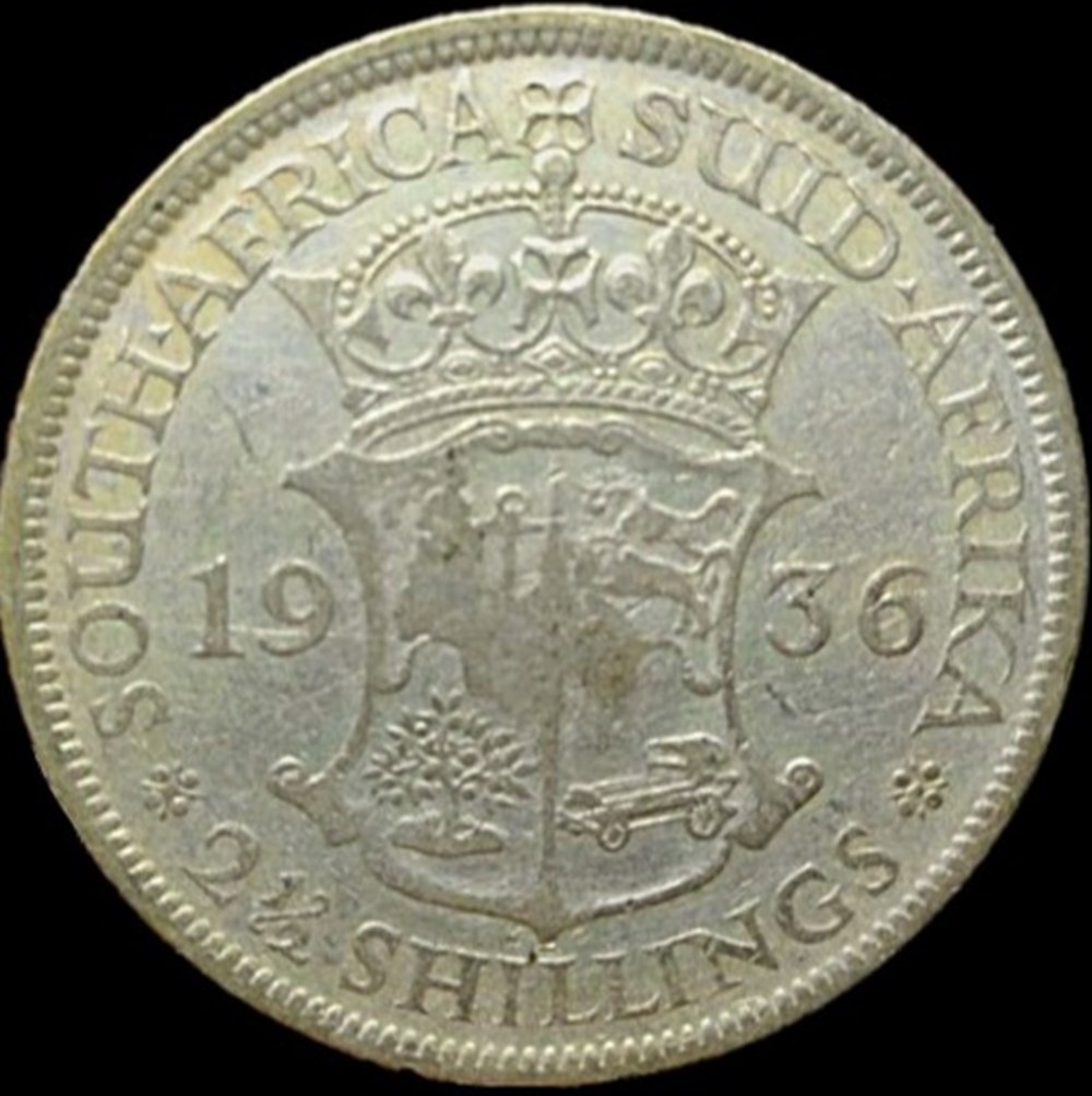 George V - 2½ Shillings 1936 - South Africa monnaies monde afrique du sud george v 2 shillings 1936 south africa