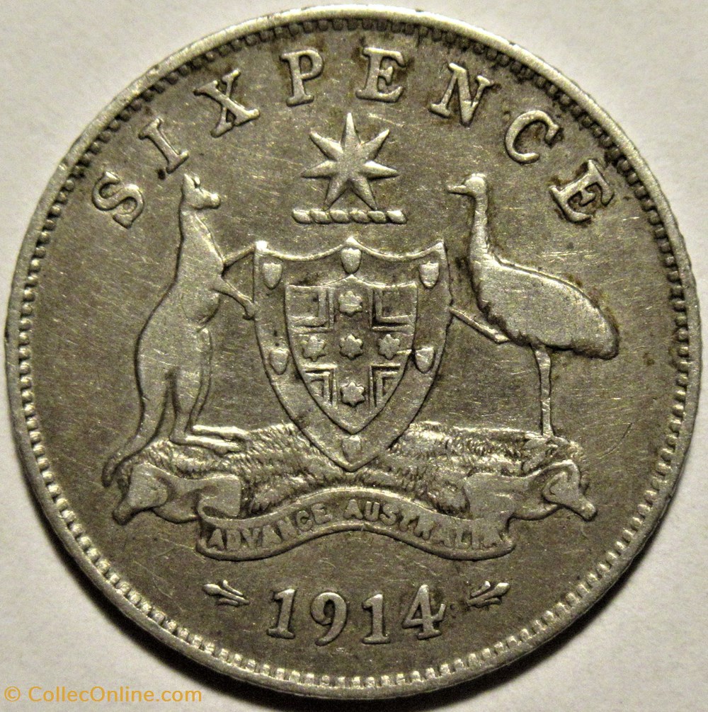 monnaies monde australie george v six pence 1914 australia ex 2