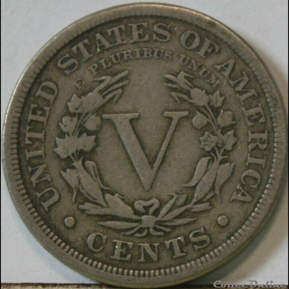 1884 5 Cents monnaie monde etat uni 1884 5 cents