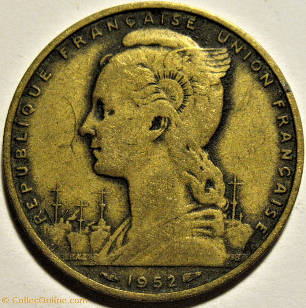 Djibouti, French Somaliland - 20 Francs 1952 2 monnaies colonies francaises djibouti french somaliland 20 francs 1952