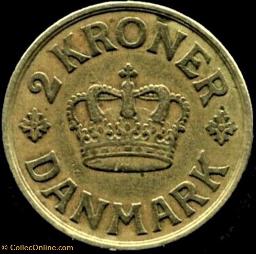 Christian X Denmark - 2 Kroner 1925 monnaies monde danemark christian x denmark 2 kroner 1925
