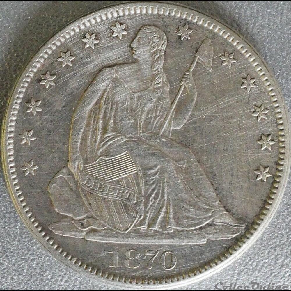 1870 S - Half Dollar monnaies monde etats unis 1870 s half dollar