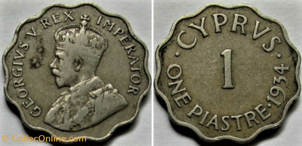 George V - One Piastre 1934 - Cyprus monnaies monde chypre george v one piastre 1934 cyprus