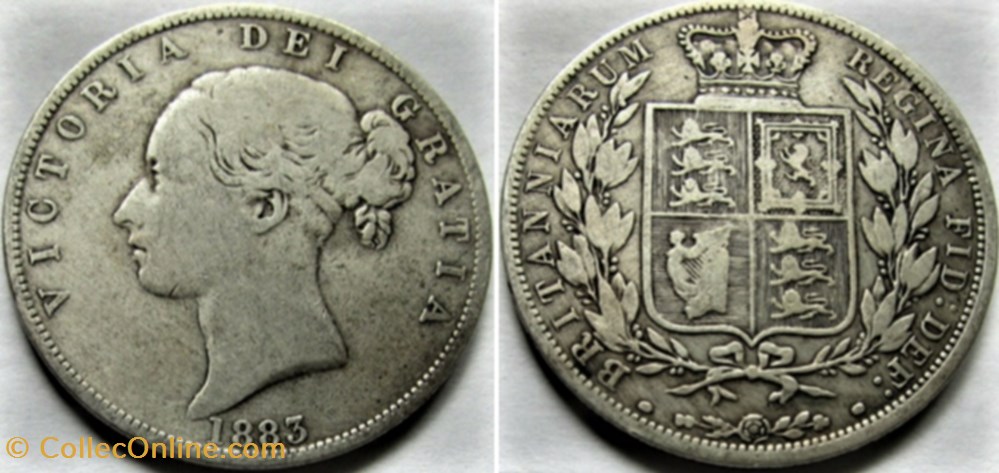 Victoria - Half Crown, 1883 - Kingdom of Great Britain (ex.2) monnaies monde royaume uni victoria half crown 1883 kingdom of great britain ex 2