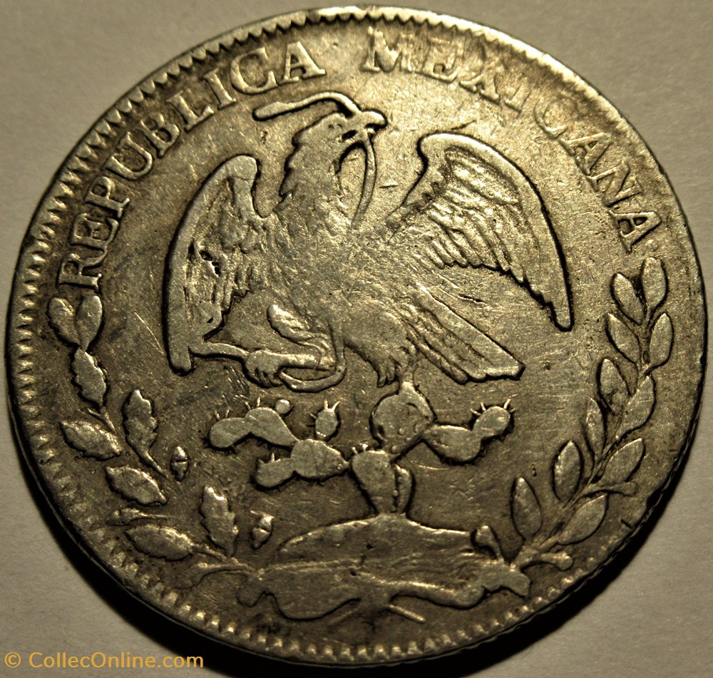 México - 4 Reales 1849 Zacatecas - 2nd Republic monnaies monde mexique mexico 4 reales 1849 zacatecas 2nd republic