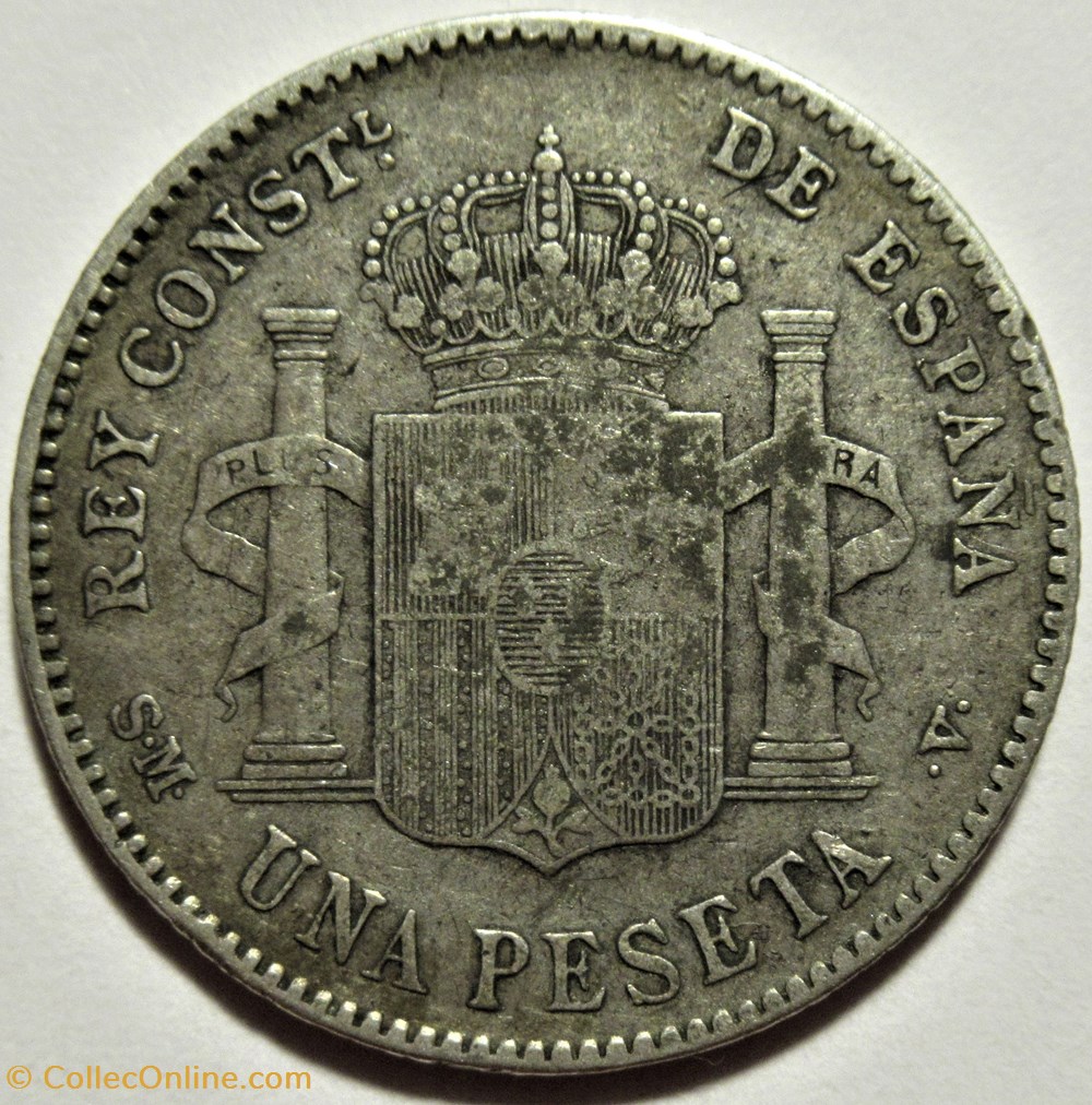 1903 - Peseta - Alfonso XIII de España 3 monnaies monde espagne 1903 peseta alfonso xiii de espana