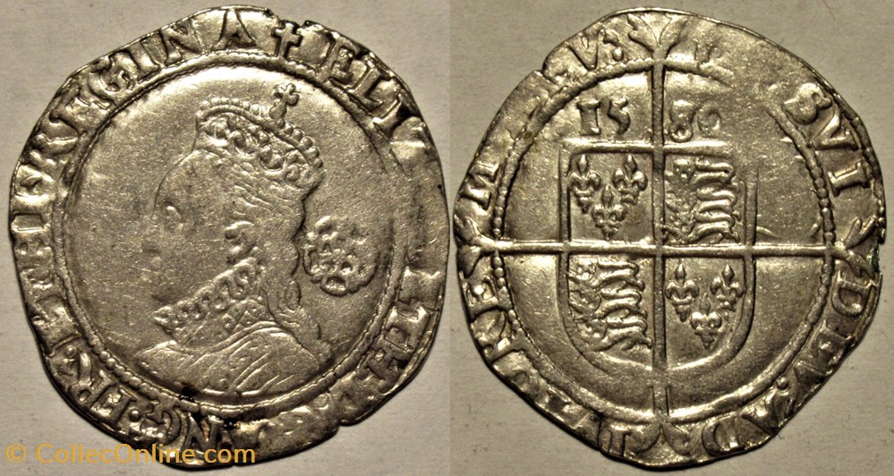 monnaies europe medievale royaume angleterre elizabeth i tudor six pence 1580 kingdom of england