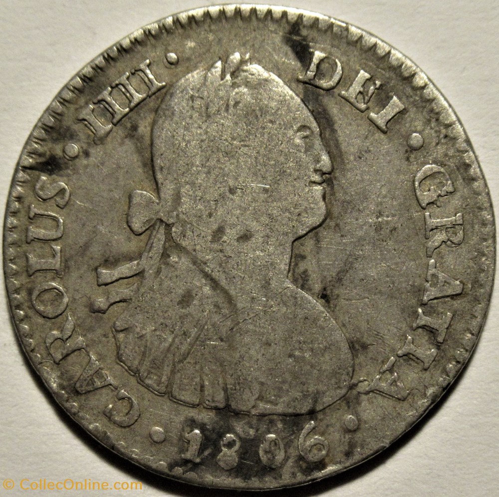 México - 1 Real 1806 Mexico - Carlos IV de España - Error 2 monnaies monde mexique mexico 1 real 1806 mexico carlos iv de espana error