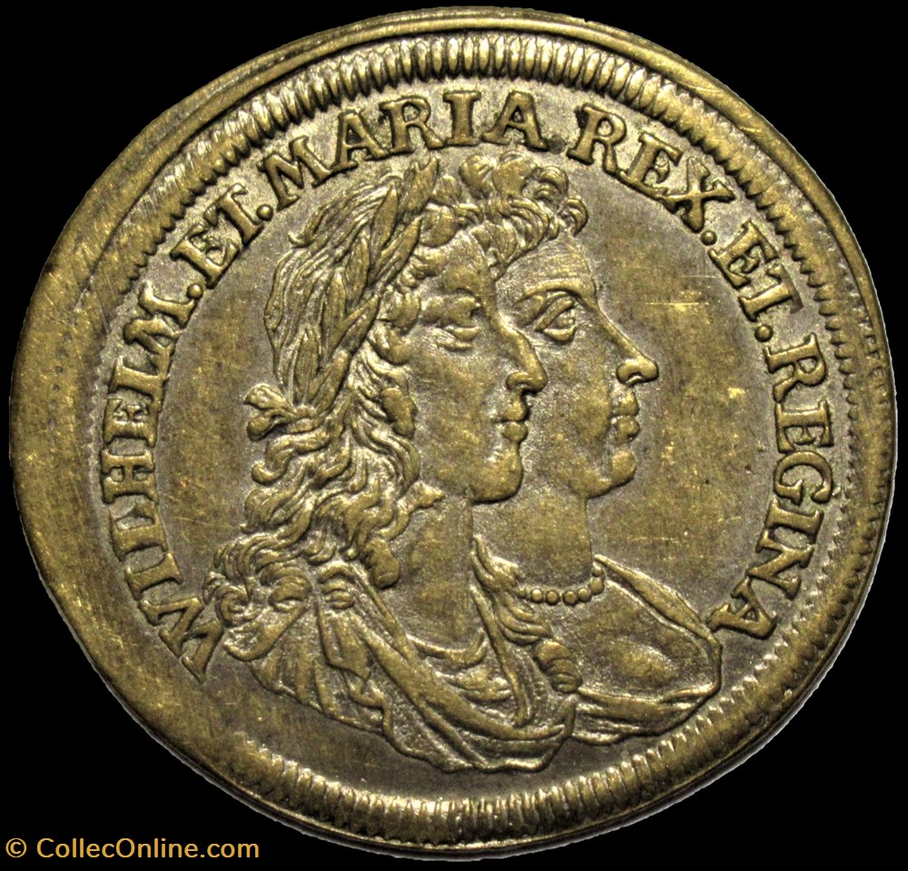 William III and Mary - Kingdom of England ca.1677 - Rechenpfennig by J. Weidingers monnaies paranumismatique jetons poids william iii and mary kingdom of england ca 1677 rechenpfennig by j weidingers