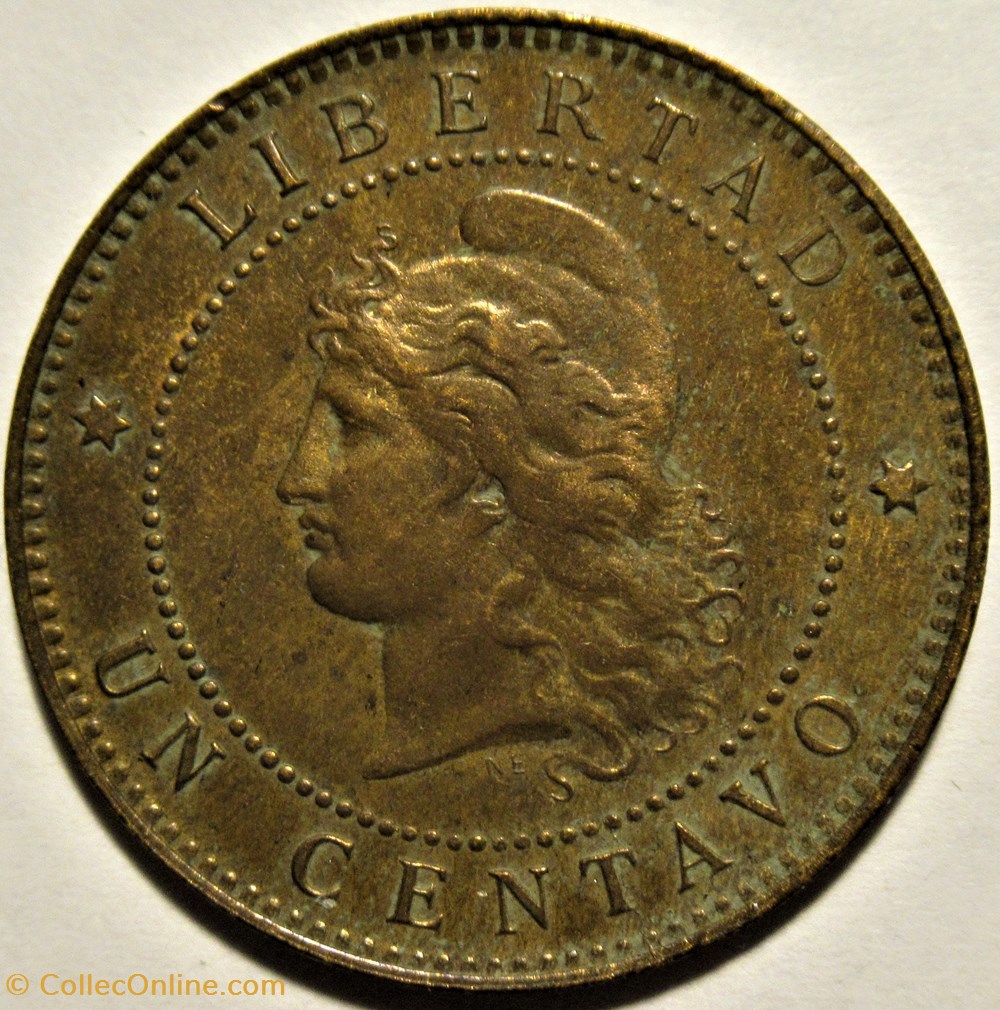 Argentina - Un Centavo 1890 2 monnaies monde argentine argentina un centavo 1890