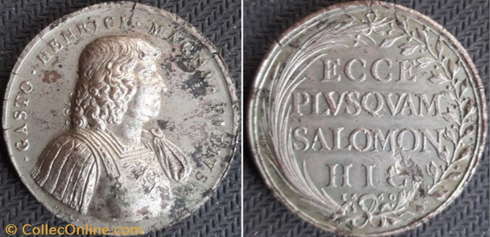 Gaston d'Orléans - Principauté de Dombes - c.1660 monnaie jeton mereaux gaston orleans principaute de dombes c 1660