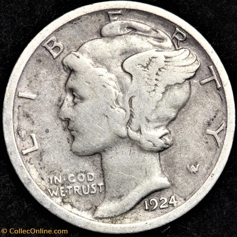 1924 Denver Dime monnaies monde etats unis 1924 denver dime