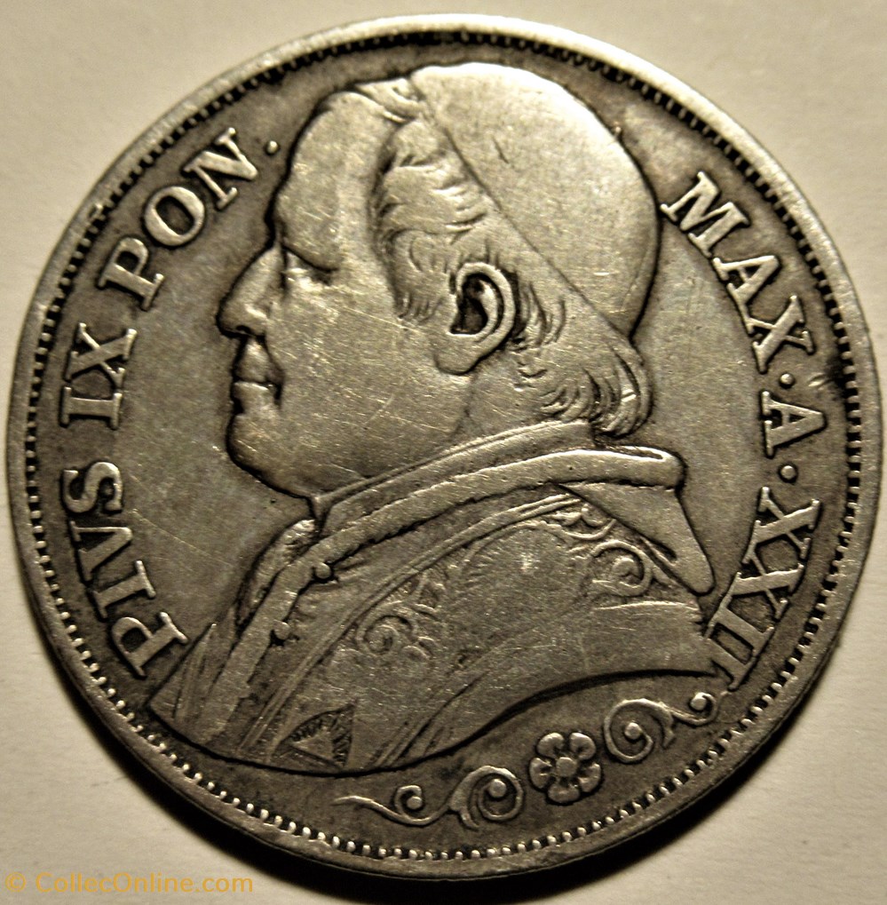 monnaies monde pio ix papa 2 lire 1867 anno xxii vaticano error