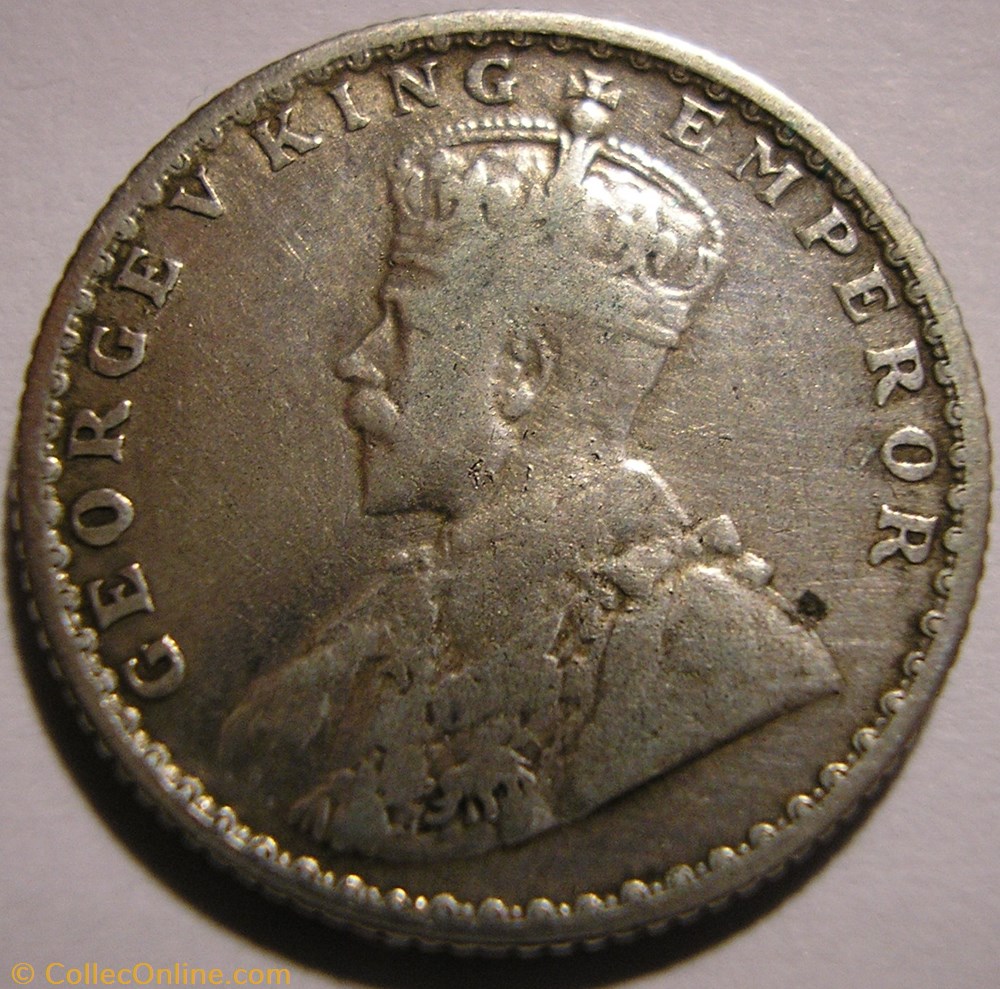 George V - 1/4 Rupee 1913 Bombay - British India monnaies monde inde george v 1 4 rupee 1913 bombay british india