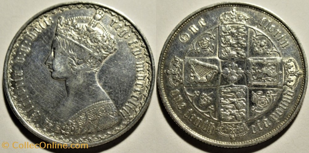 Victoria - One Florin 1853 - Kingdom of Great Britain (ex.2) monnaies monde royaume uni victoria one florin 1853 kingdom of great britain ex 2