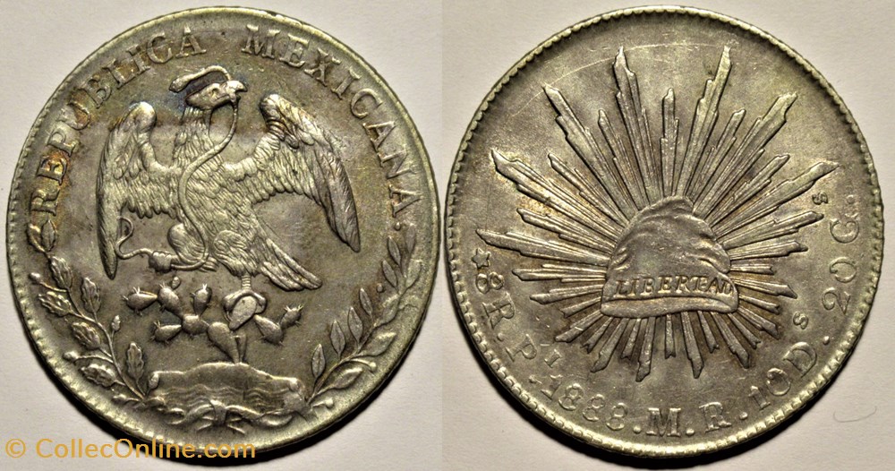 monnaies monde mexique mexico 8 reales 1888 san luis potosi