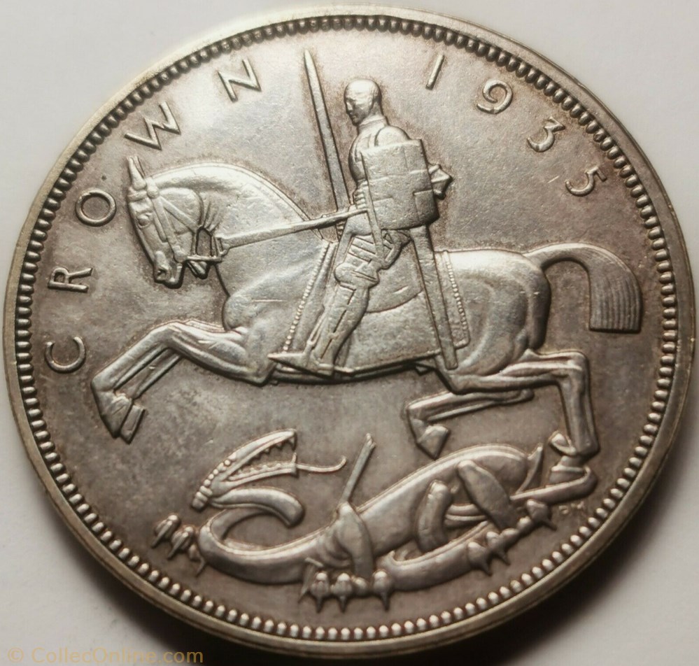 monnaies monde royaume uni george v one crown 1935 silver jubilee