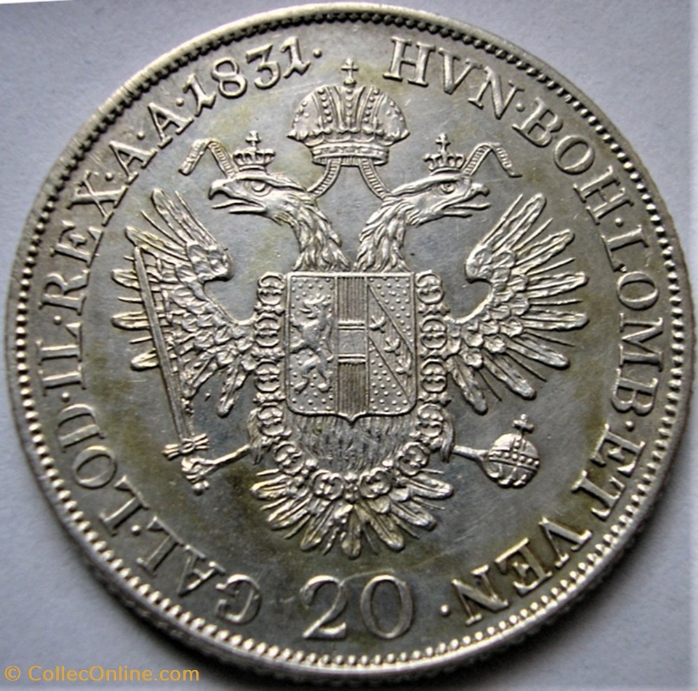 1831 Mailand 20 Kreuzer - Franz I of Austria 3 monnaies monde autriche 1831 mailand 20 kreuzer franz i of austria