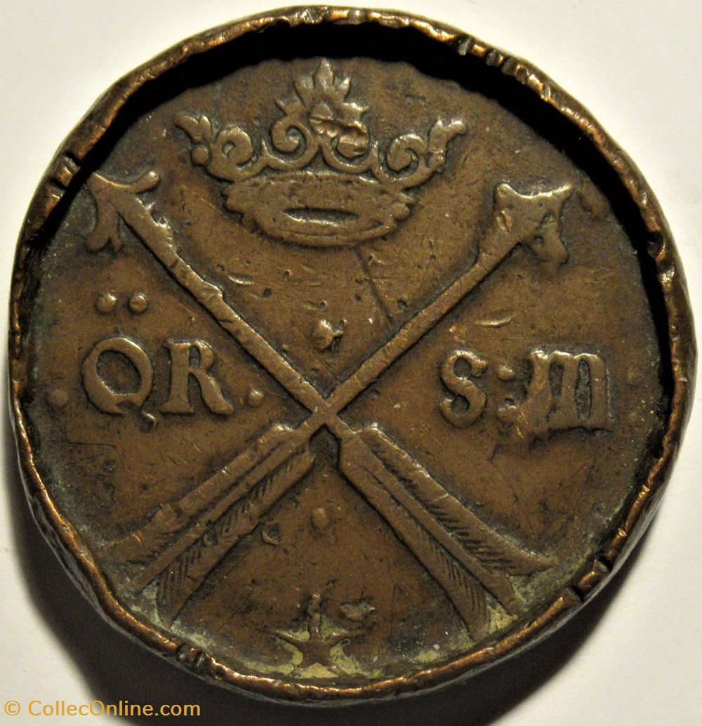 Karl XI of Sweden - 1 Öre Silvermynt 1677 monnaies monde suede karl xi of sweden 1 ore silvermynt 1677