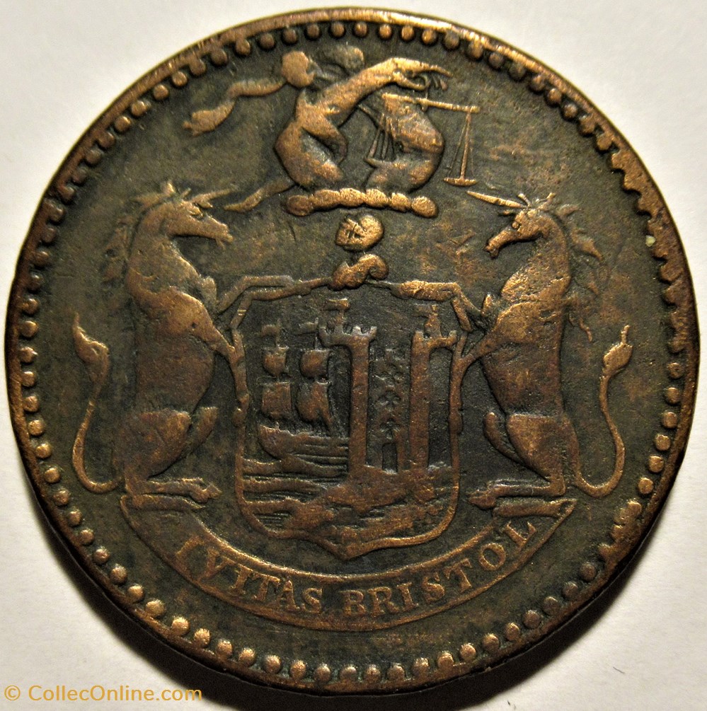 monnaies jetons mereaux 1811 one penny token george iii bristol somerset ex 2