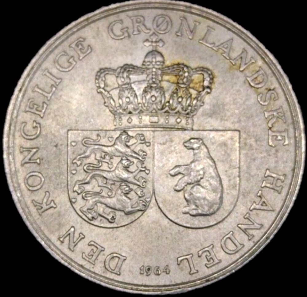 Frederik IX of Denmark - 1 Krone 1964 - Greenland monnaies colonies danoises frederik ix of denmark 1 krone 1964 greenland