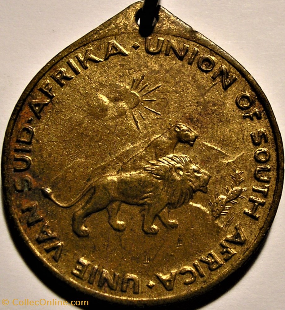 George VI & Elizabeth - Coronation 1937 Medallion - South Africa (ex.3) 2 medailles afrique du sud george vi elizabeth coronation 1937 medallion south africa ex 3