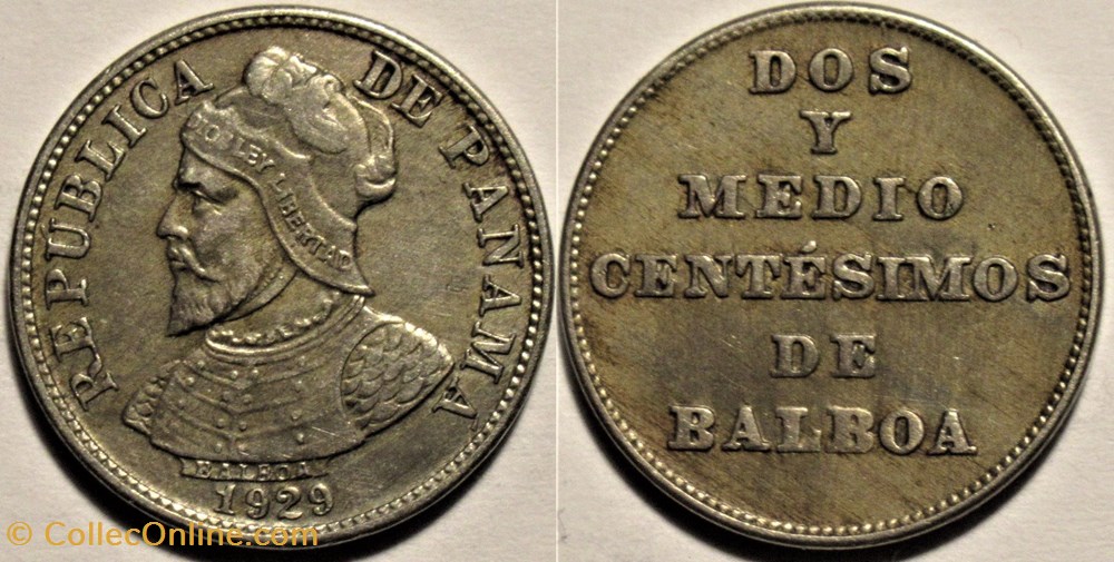 monnaies monde panama 2 centesimos de balboa 1929