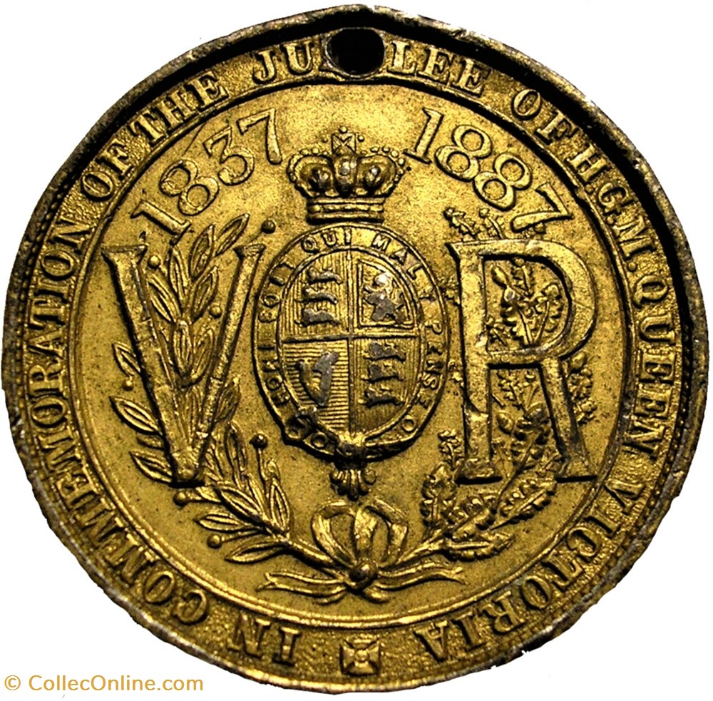 medaille royaume uni victoria 1887 golden jubilee medal saffron walden great britain
