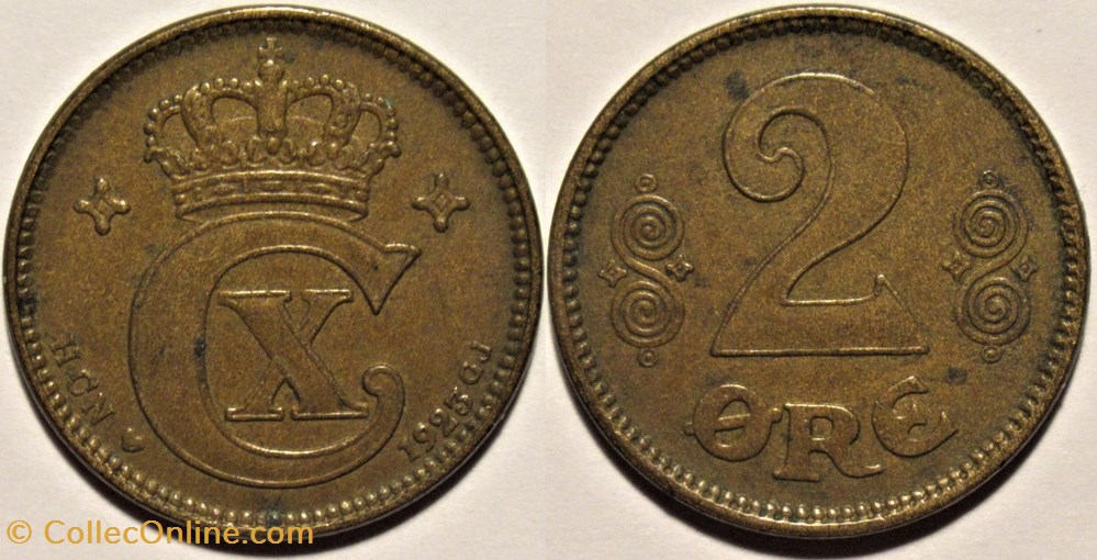Christian X Denmark - 2 Øre 1923 monnaies monde danemark christian x denmark 2 re 1923