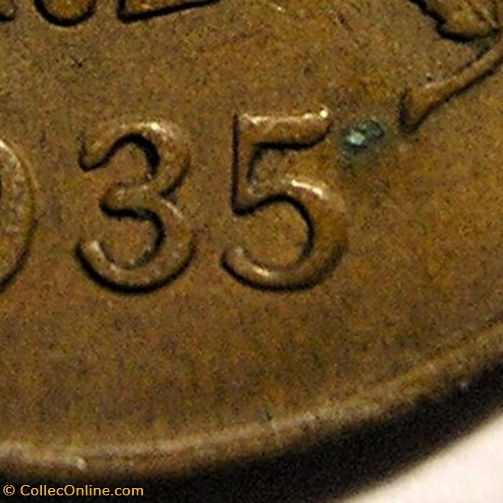 George V - 1 Cent 1935 - Double 5 3 monnaie monde canadum george v 1 cent 1935 double 5