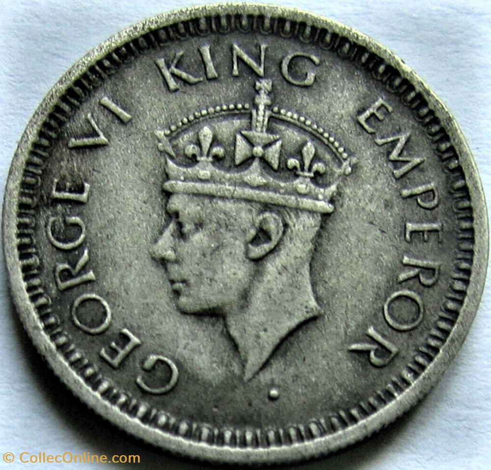 George VI - ¼ Rupee 1944 Bombay - British India 2 monnaies monde inde george vi rupee 1944 bombay british india