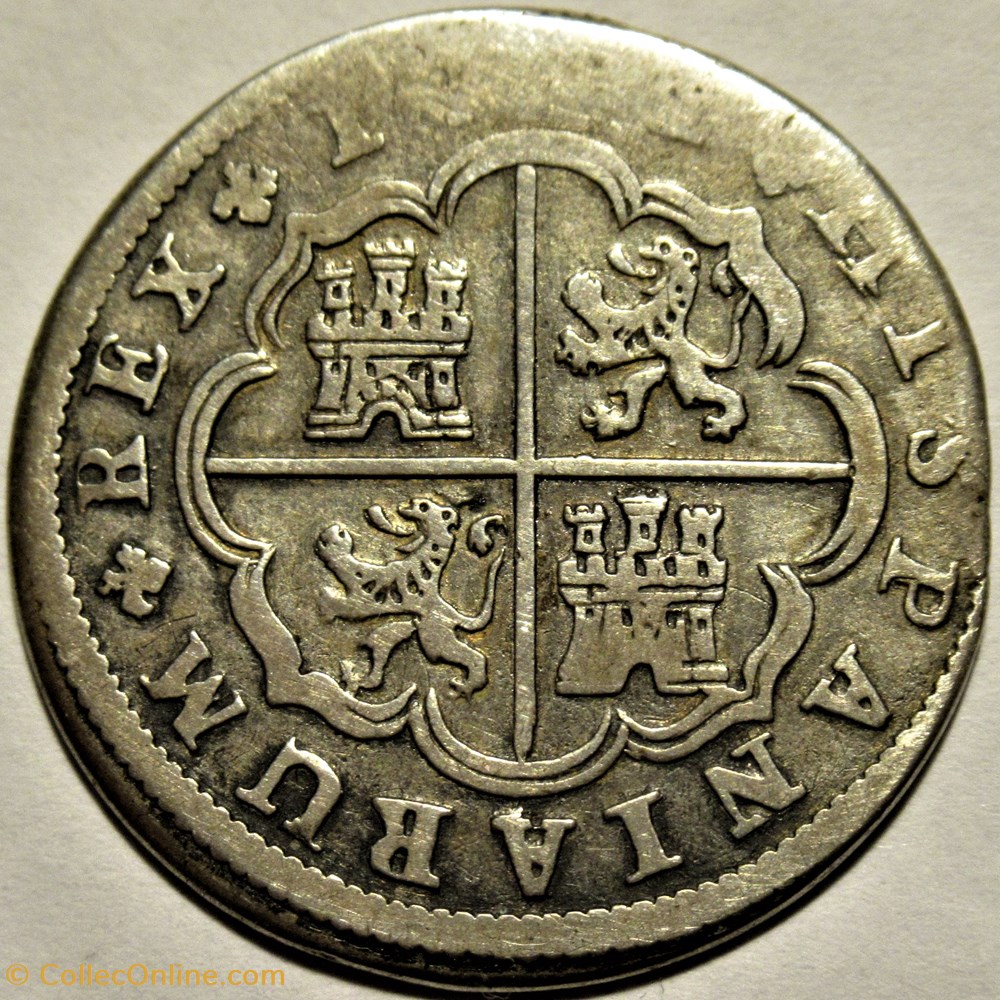 monnaies europe medievale royaume espagne 1721 madrid 2 reales felipe v de espana