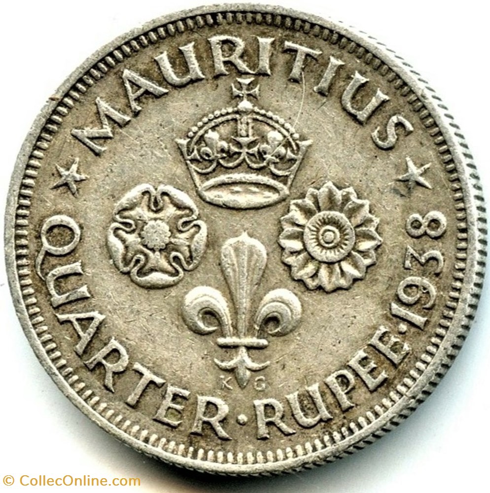George VI - 1/4 Rupee 1938 - Mauritius monnaie monde inde george vi 1 4 rupee 1938 mauritius