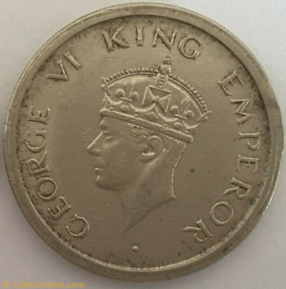 monnaies monde inde george vi one rupee 1947 bombay british india