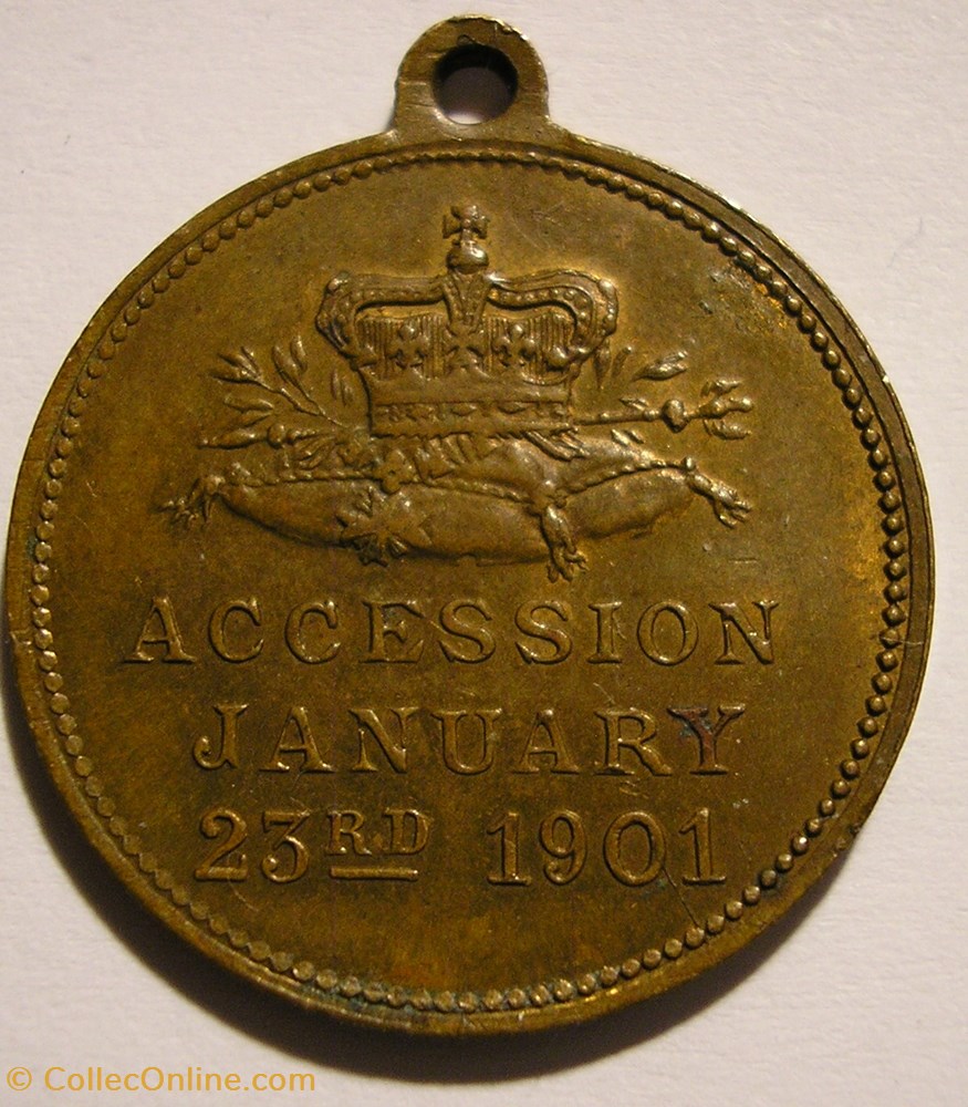 Edward VII - 1901 Medalet of Accession of the throne - UK 3 monnaie jeton mereaux edward vii 1901 medalet of accession of the throne uk