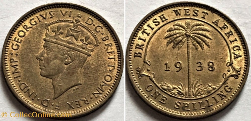 George VI - One Shilling 1938 - West Africa monnaies monde nigeria george vi one shilling 1938 west africa