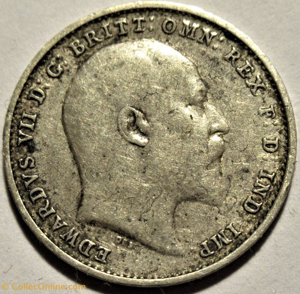 Edward VII - 3 Pence 1910 - United Kingdom 2 monnaies monde royaume edward vii 3 pence 1910 united kingdom