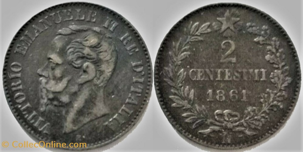 1861 Royaume d'Italie, 2 Centesimi, Napoli - Vittorio Emanuele II monnaies monde 1861 royaume italie 2 centesimi napoli vittorio emanuele ii
