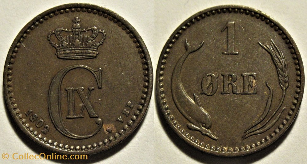 Christian IX Denmark - 1 Øre 1902 monnaies monde danemark christian ix denmark 1 re 1902