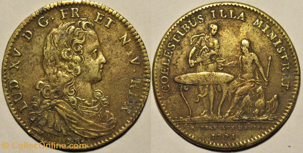 Louis XV - 1721 Jeton, Chambre aux Deniers monnaies paranumismatique jetons poids louis xv 1721 jeton chambre aux deniers