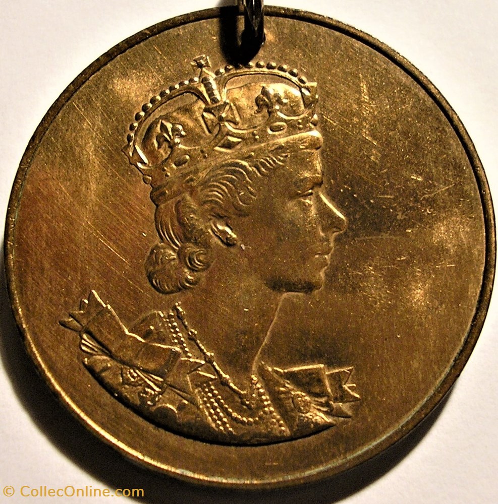 Elizabeth II - 1953 Coronation Medallion Ship - UK 2 medaille royaume uni elizabeth ii 1953 coronation medallion ship uk