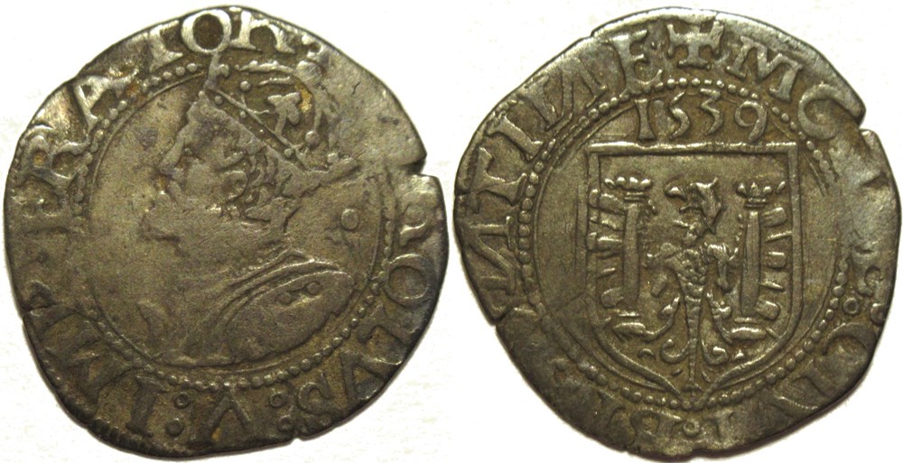 Charles V - 1 Carolus 1539 - Free Imperial City of Besançon monnaies europe medievale france feodales charles v 1 carolus 1539 free imperial city of besancon