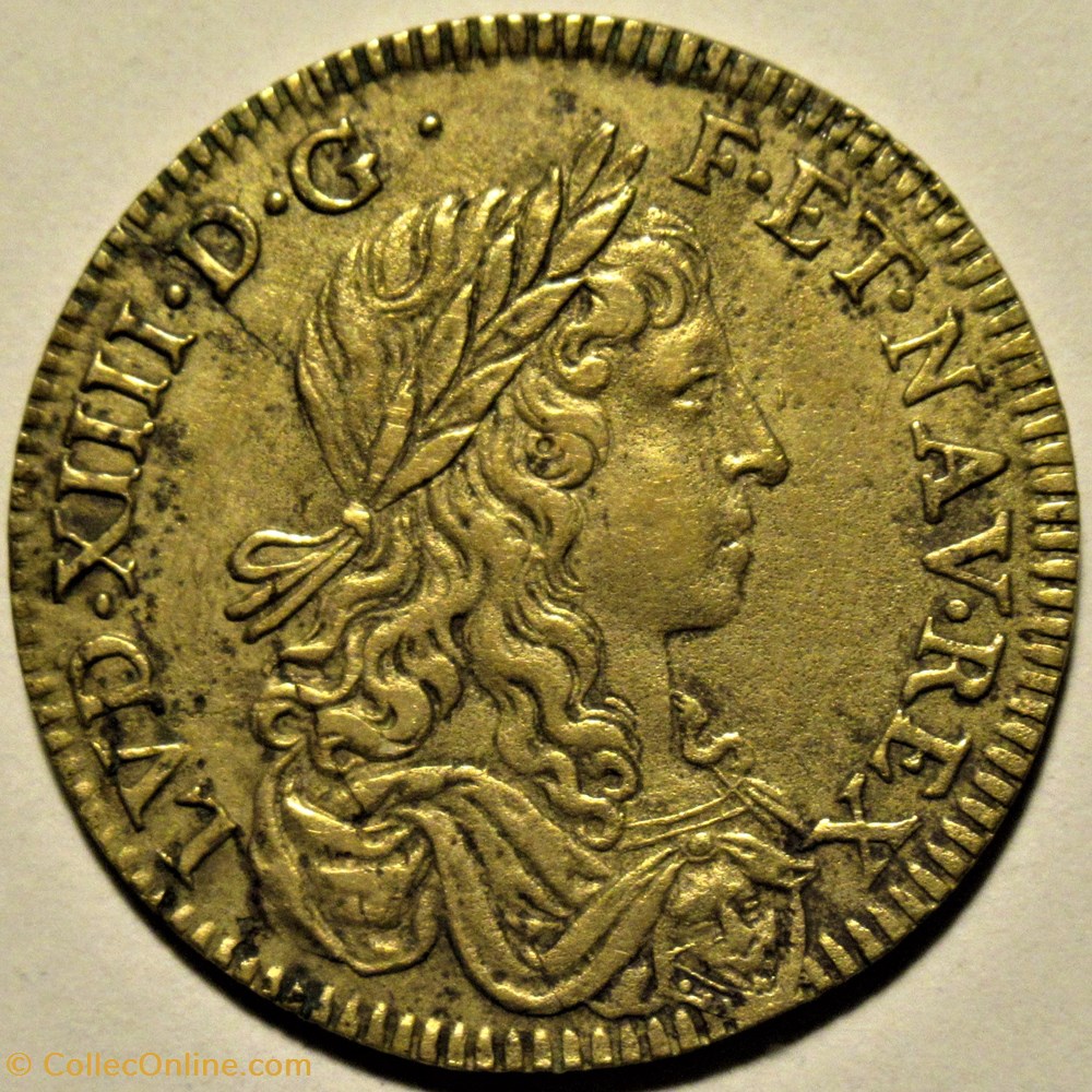 Louis XIV - c.1659, Jeton du Conseil du roi 2 monnaies paranumismatique jetons poids louis xiv c 1659 jeton du conseil du roi